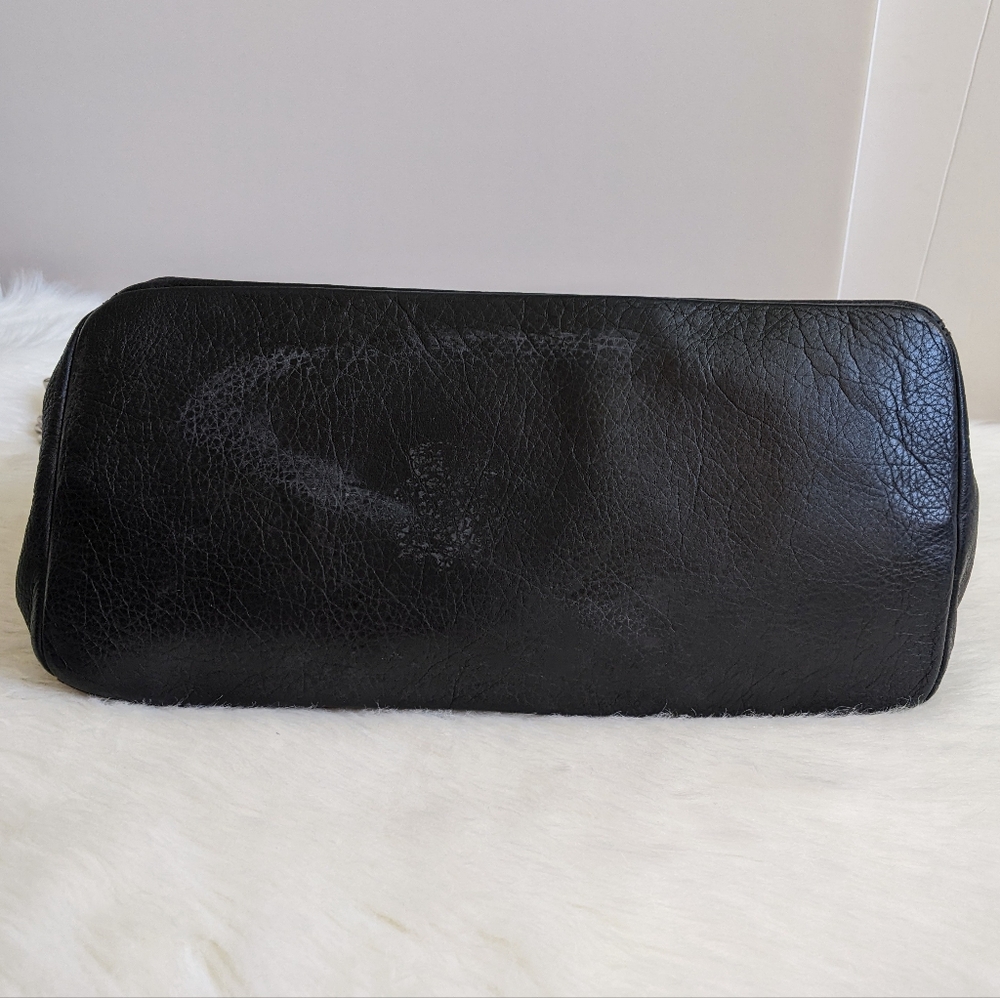 Valentino Luisa Black Leather Tote Bag With Silver Metal Chain Straps - Picture 12 of 16